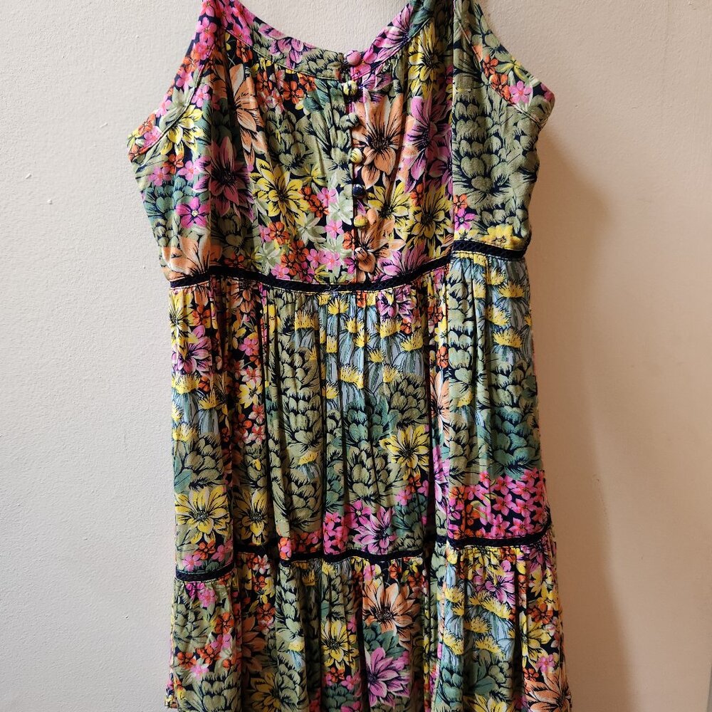Multicolored Floral Baby Doll Dress